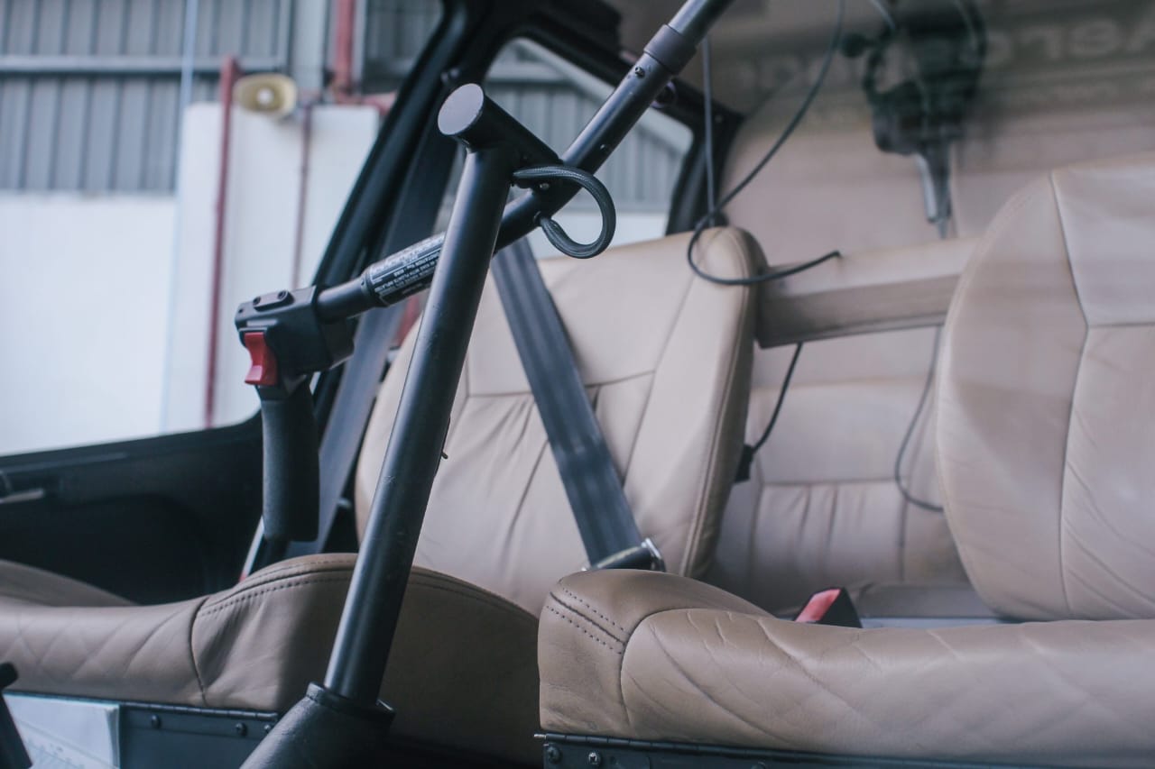 Robinson R66 leather passenger cabin